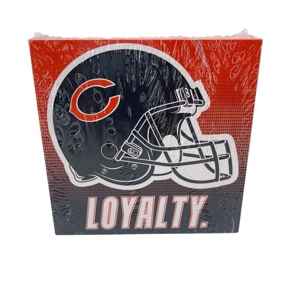 Chicago Bears 5x5 Shadow Box Canvas – Helmet Wall Art “Loyalty” | NFL Decor New - Picture 1 of 5